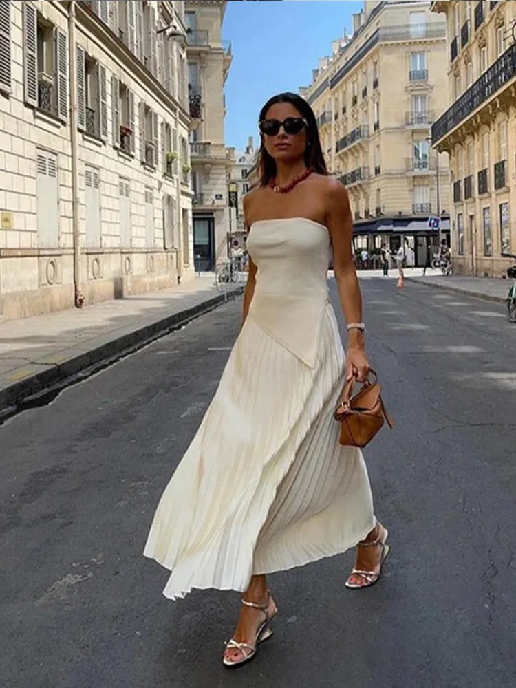 Levoire | Top Sans Bretelles Extensible & Jupe Pleine Taille Haute