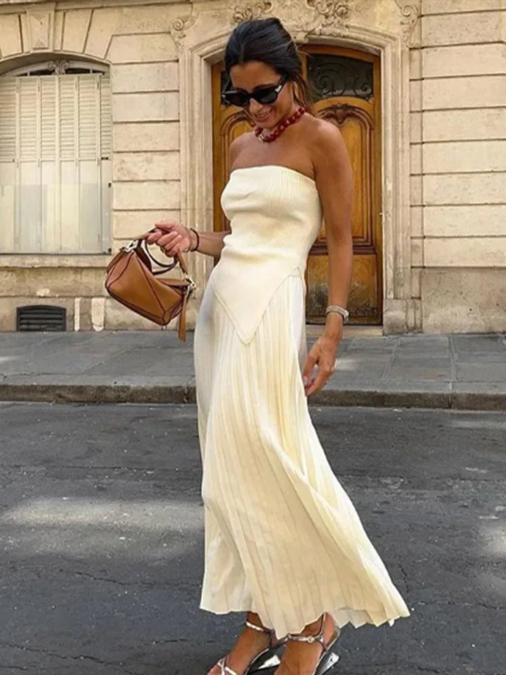 Levoire | Top Sans Bretelles Extensible & Jupe Pleine Taille Haute