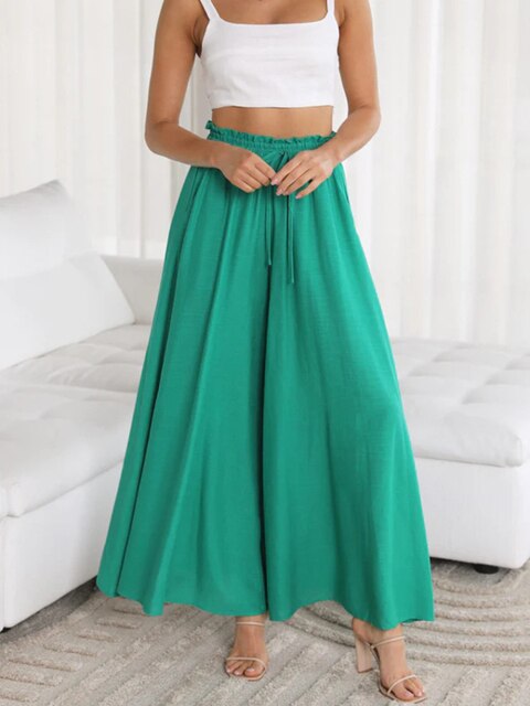 Levoire | Pantalon Décontracté À Jambe Large Turquoise