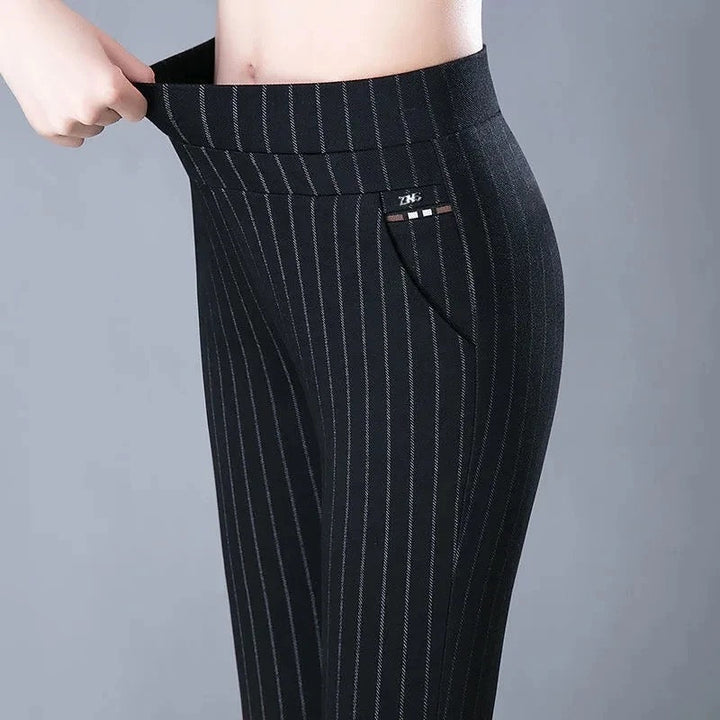Levoire | Pantalon Skinny Taille Haute Formel Pour Femmes Noir avec des rayures