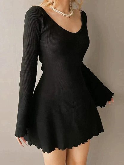 Levoire | Robe Mini Élégante Avec Sensation Cachemire Noir