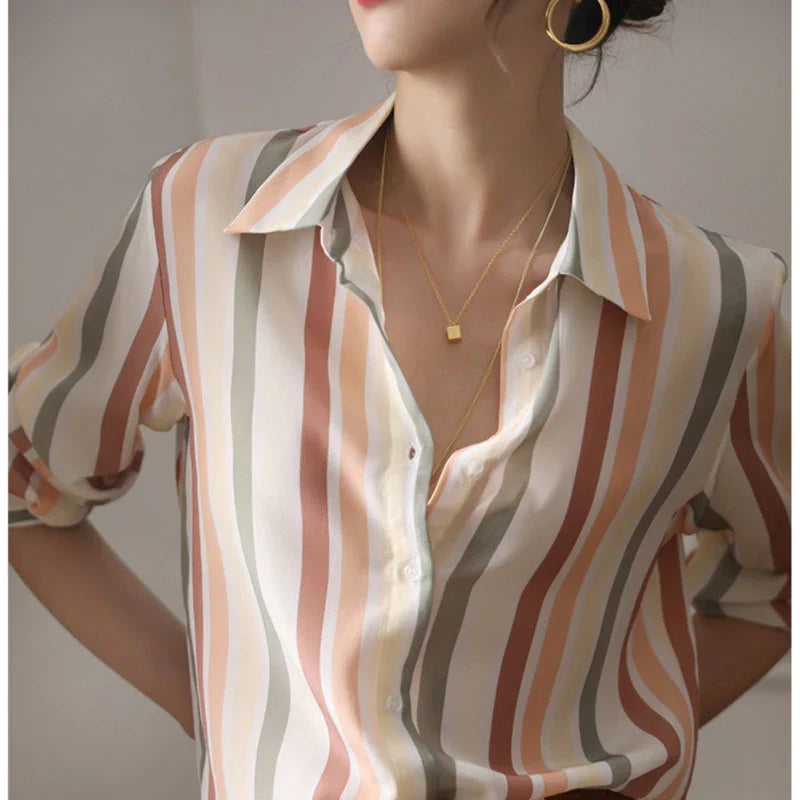 Levoire | Chemise Vintage Satin Rayée