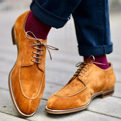 Levoire | Chaussures À Lacets En Daim Pour Hommes Marron clair