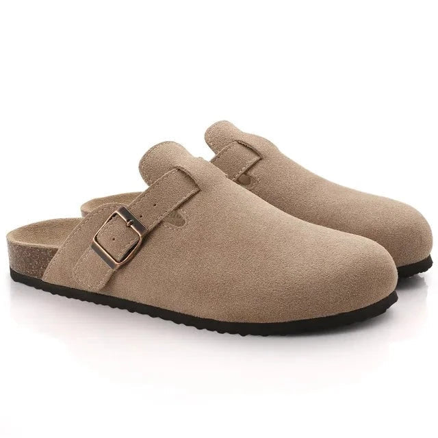 Levoire | Slip On Semelle En Liège Pantoletten Pantoufles Pour Hommes Beige