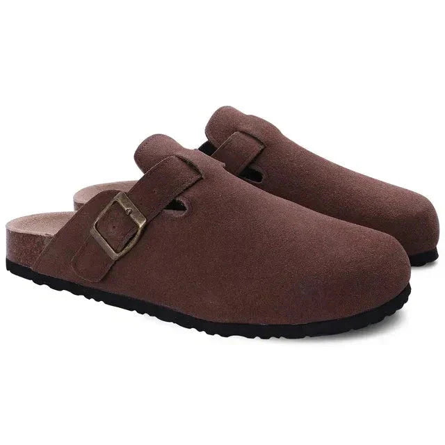 Levoire | Slip On Semelle En Liège Pantoletten Pantoufles Pour Hommes Bordeaux