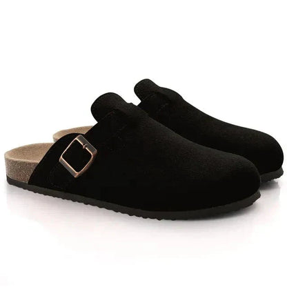 Levoire | Slip On Semelle En Liège Pantoletten Pantoufles Pour Hommes Noir