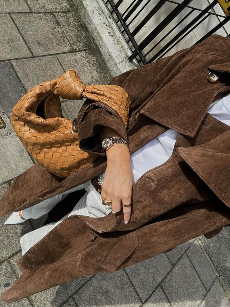Levoire | Trench Coat Brun Doppelreiher Long Trench Coat Vestes Pour Femmes