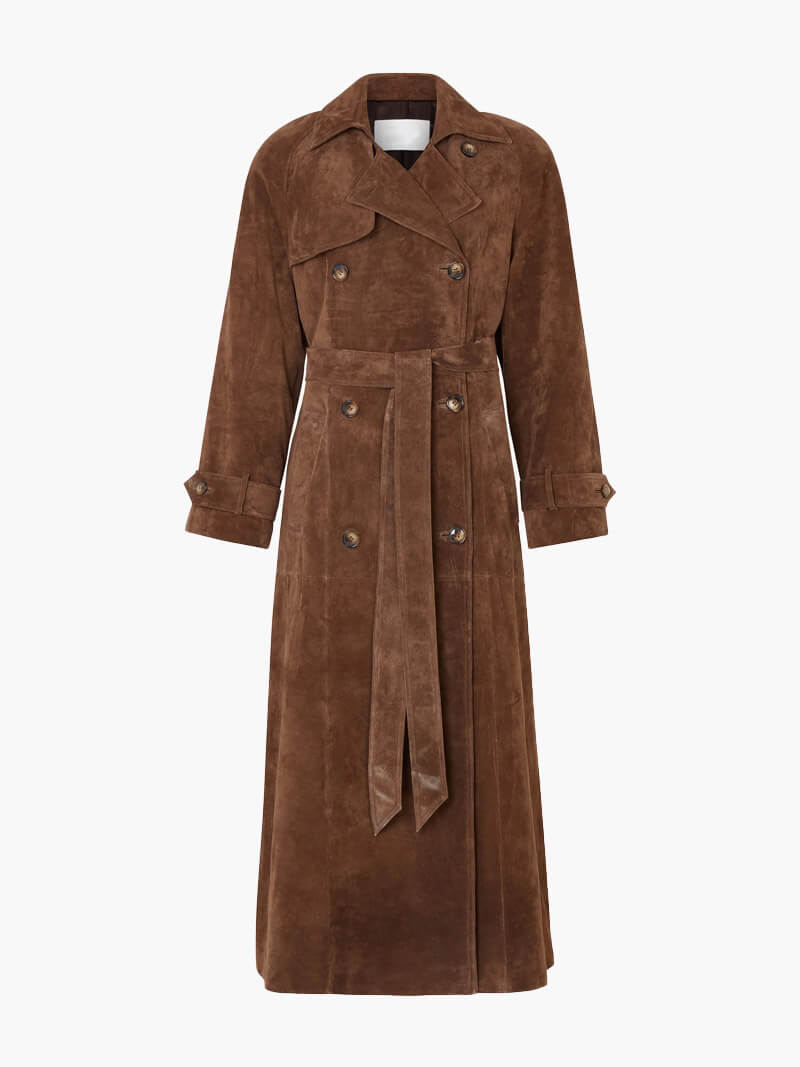 Levoire | Trench Coat Brun Doppelreiher Long Trench Coat Vestes Pour Femmes