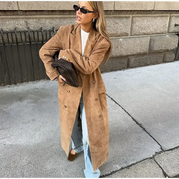 Levoire | Manteau Trench En Daim Synthétique Brun clair