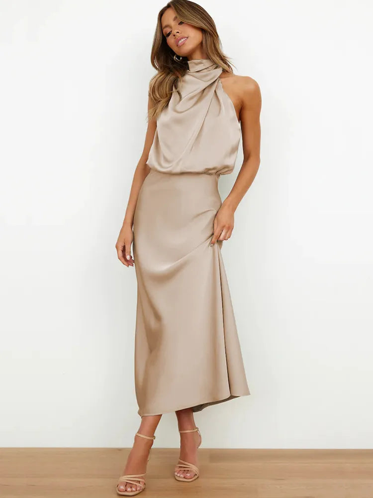 Levoire | Robe Maxi Satin Élégante