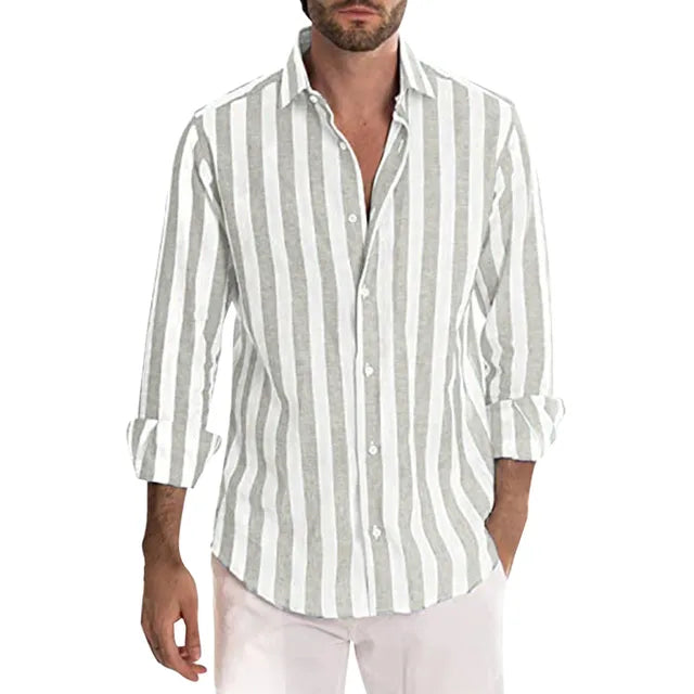 Levoire | Chemise En Lin Pour Hommes Dans Un Style Moderne Gris