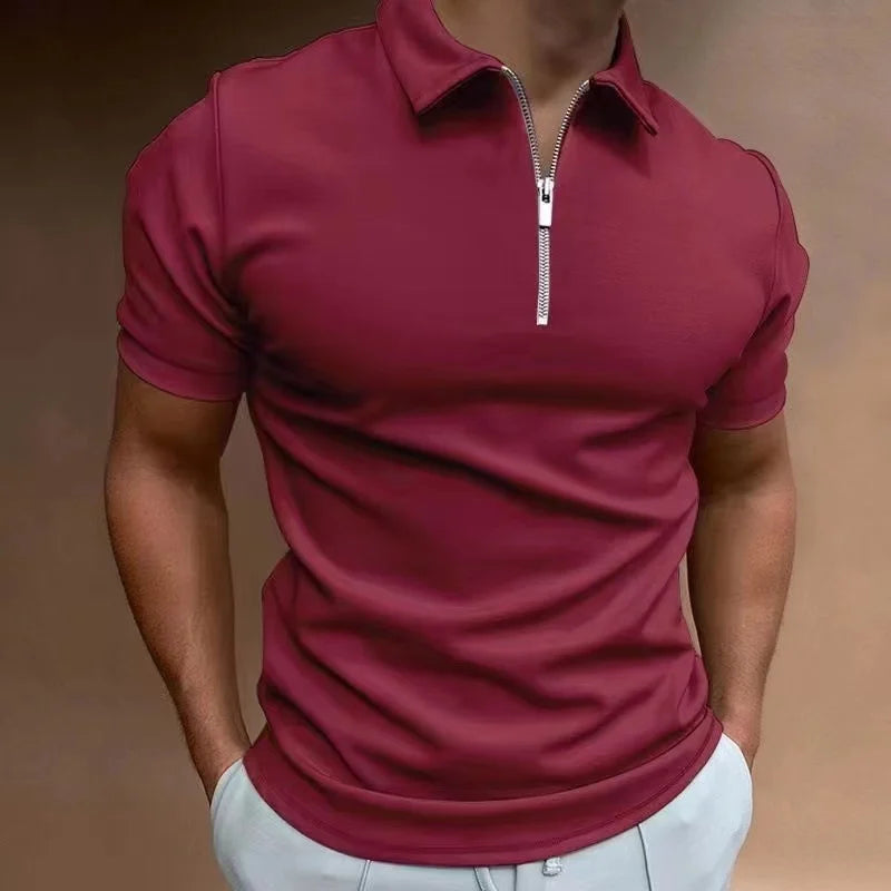 Levoire | Polo Halfzip Confort Moderne Hommes Bourgogne