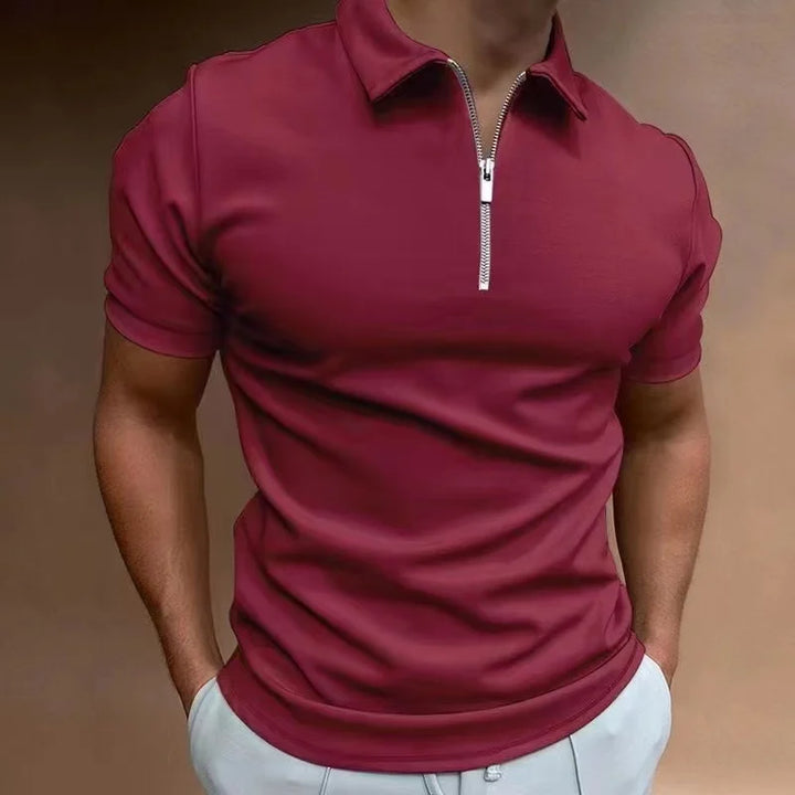 Levoire | Polo Halfzip Confort Moderne Hommes Bourgogne