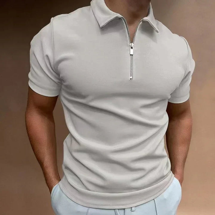 Levoire | Polo Halfzip Confort Moderne Hommes Gris