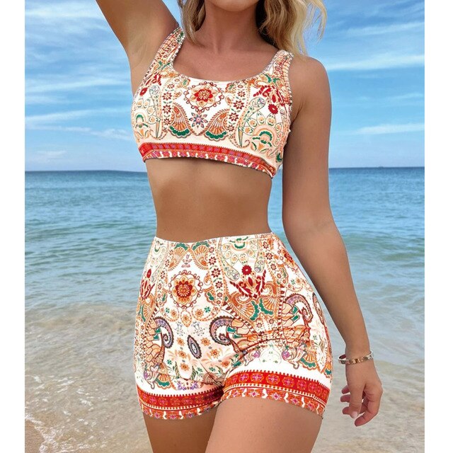 Levoire | Ensemble avec motifs estivaux Rouge