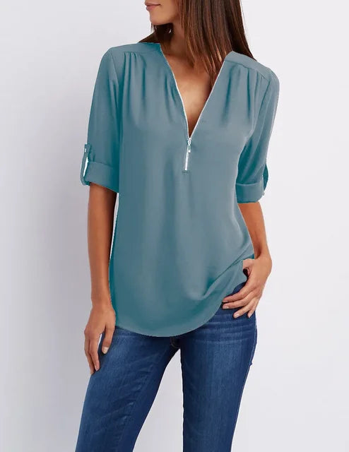 Levoire | Pull femme zippé Bleu clair