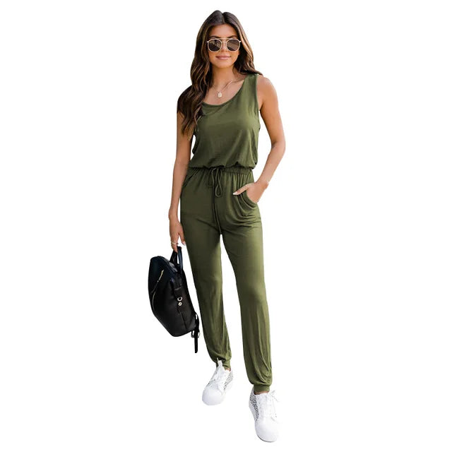 Levoire | Combinaison Decontractee Sans Manches Et Confortable Femmes Vert olive