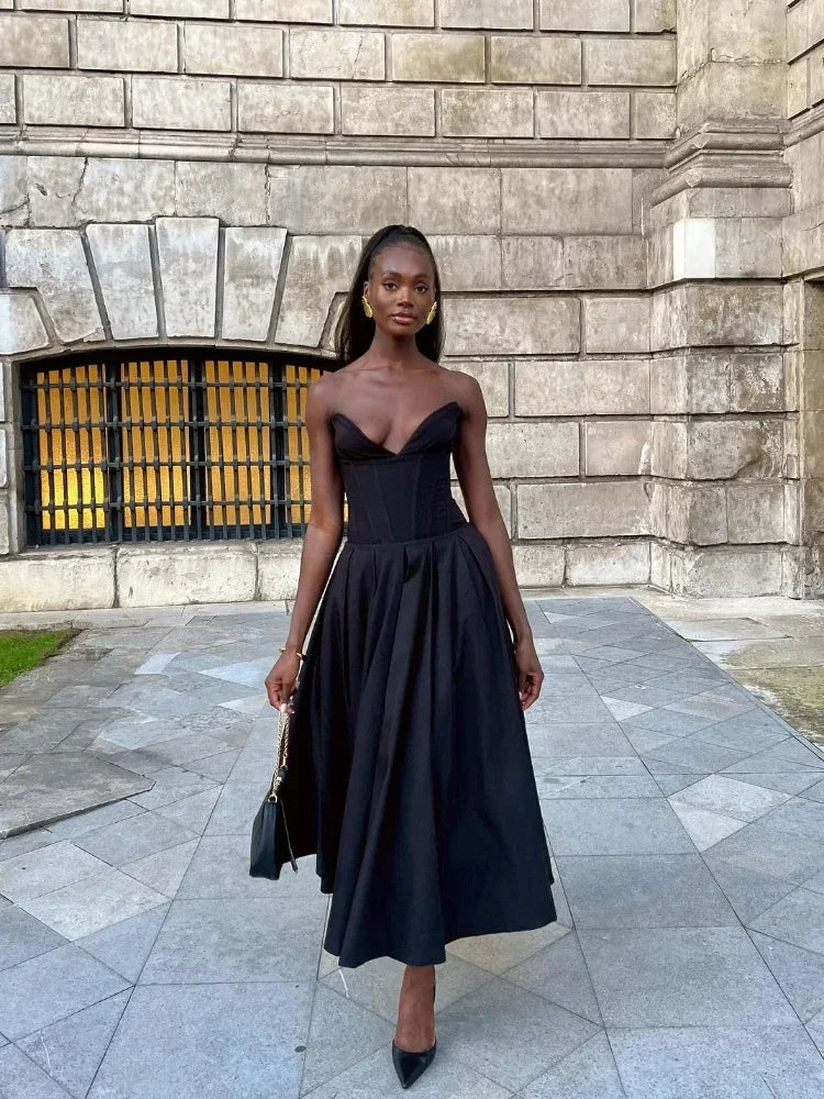 Levoire | Robe Longue Style Corset À Épaules Dénudées