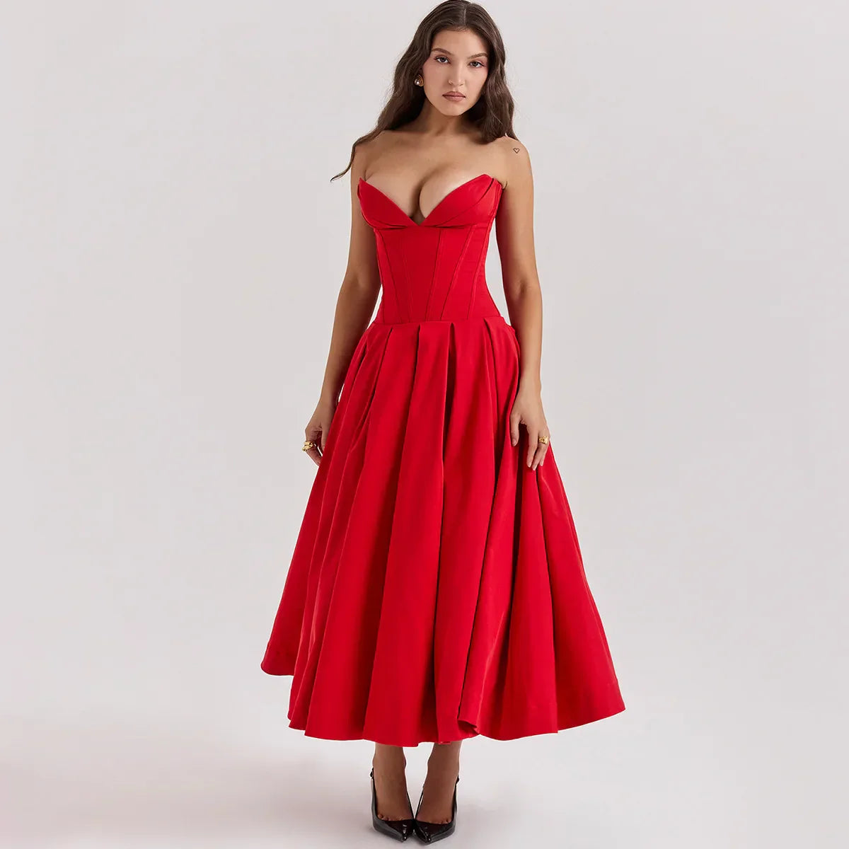 Levoire | Robe Longue Style Corset À Épaules Dénudées Rot