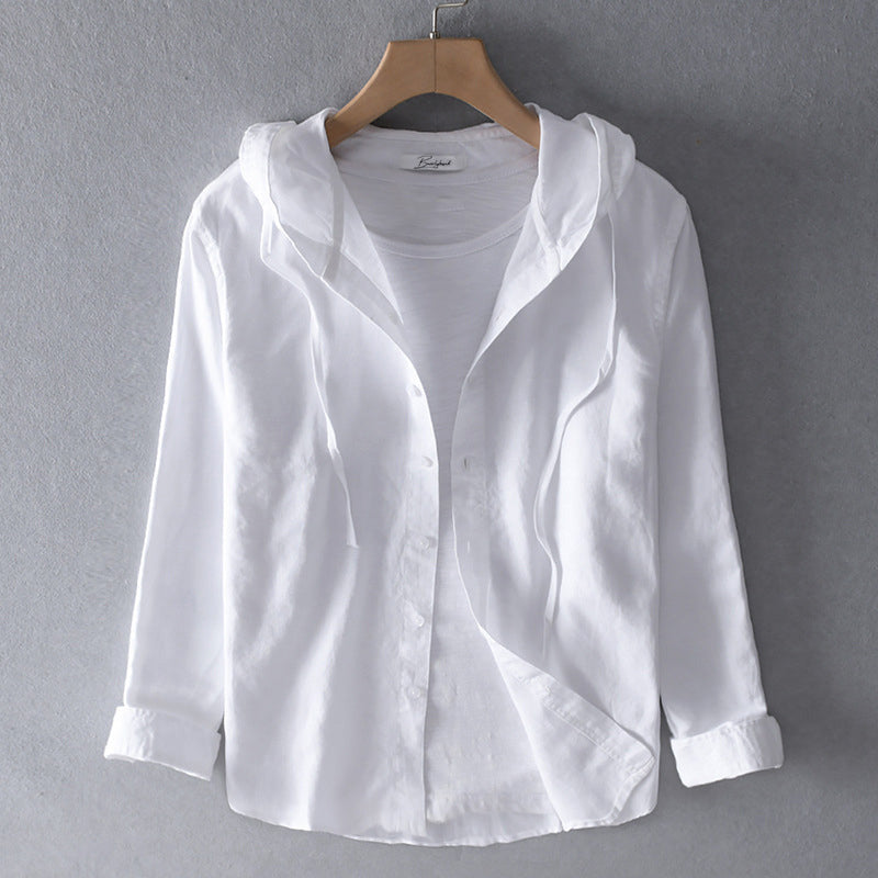 Levoire | Chemise En Lin À Manches Longues Pour Femmes Blanc