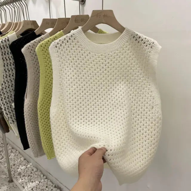 Levoire | Pull À Col Rond Sans Manches Beige