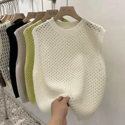 Levoire | Pull À Col Rond Sans Manches Beige