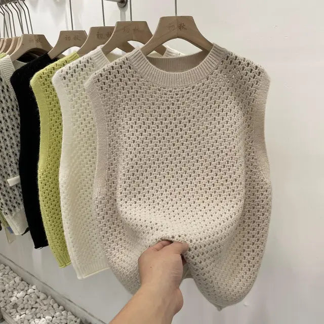 Levoire | Pull En Tricot Sans Manches Pour Femmes Khaki