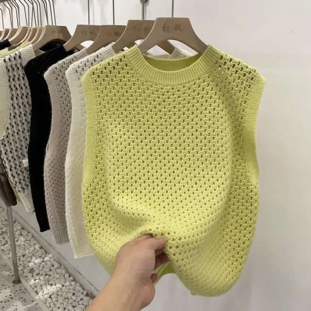 Levoire | Pull À Col Rond Sans Manches Vert