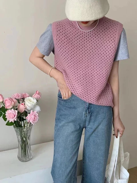Levoire | Pull En Tricot Sans Manches Pour Femmes Rosa