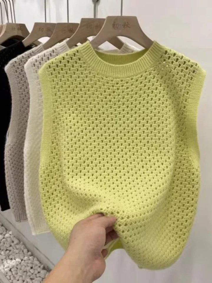 Levoire | Pull En Tricot Sans Manches Pour Femmes Vert