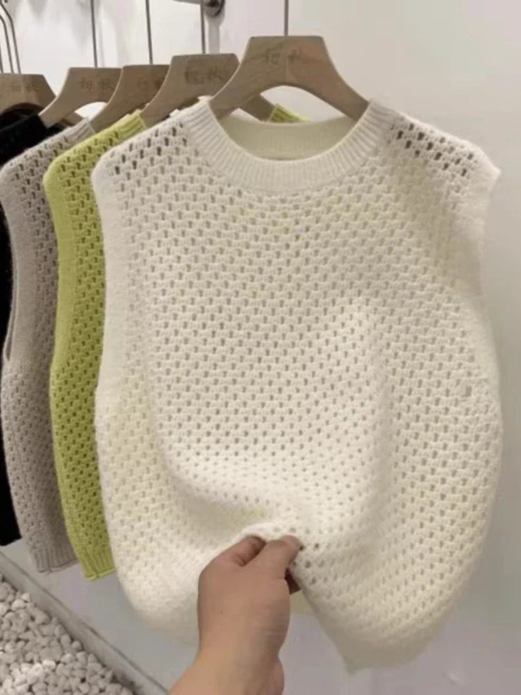 Levoire | Pull En Tricot Sans Manches Pour Femmes Beige