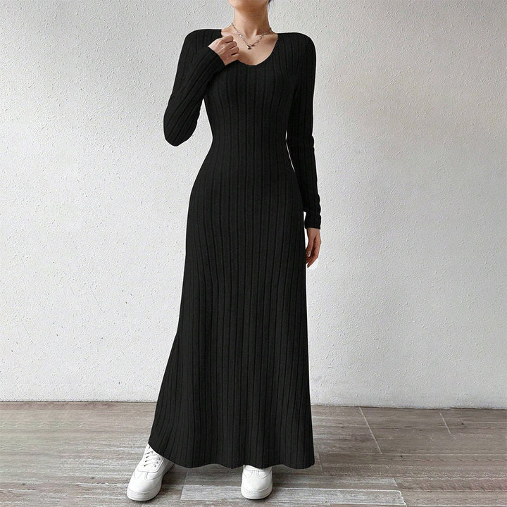 Levoire | Robe Maxi Élégante À Rayures Avec Manches Longues