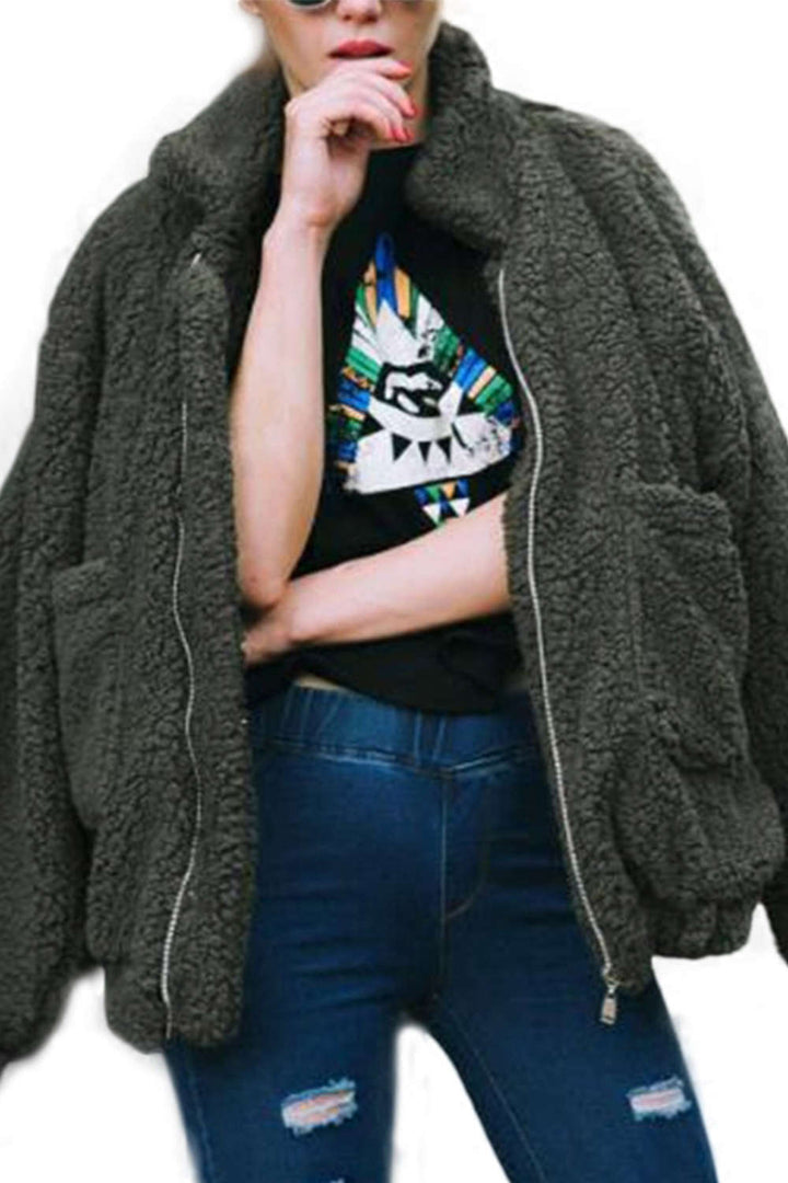 Levoire | Veste shaggy à fermeture éclair en peluche