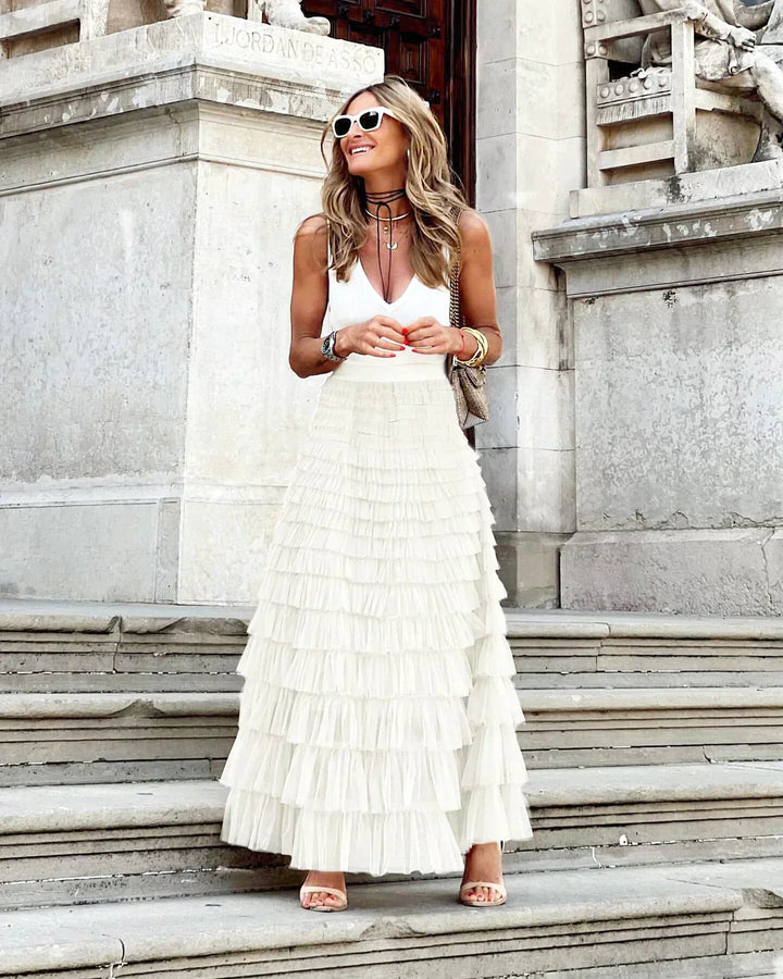 Levoire | Jupe Tendance Avec Taille Élastique Blanc