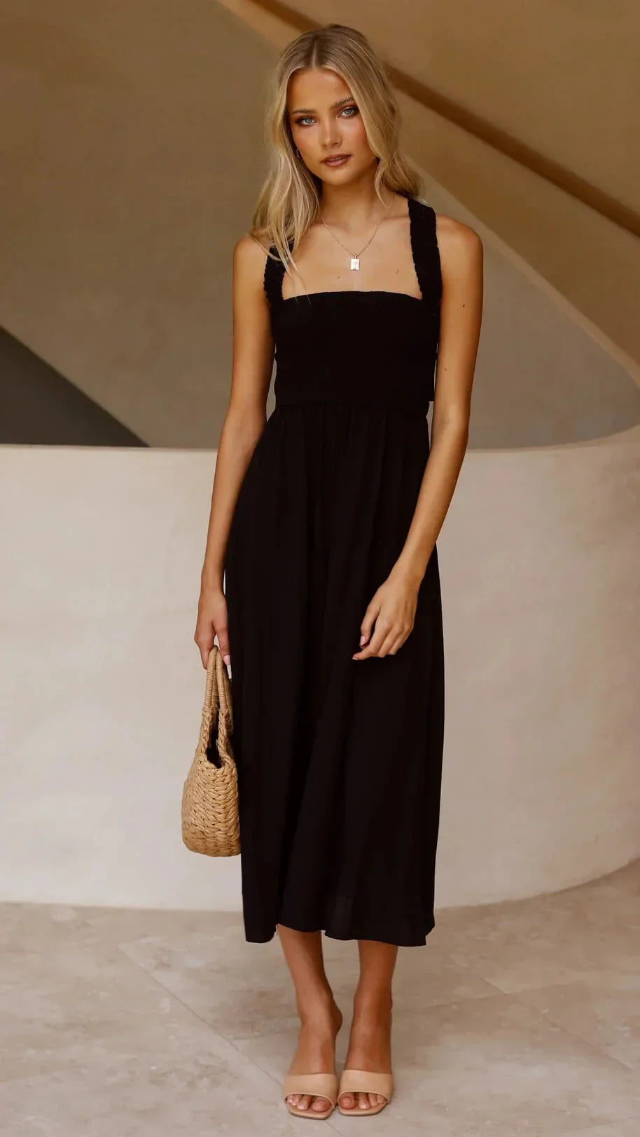 Levoire | Belle Robe Maxi Sans Bretelles Avec Bretelles Noir