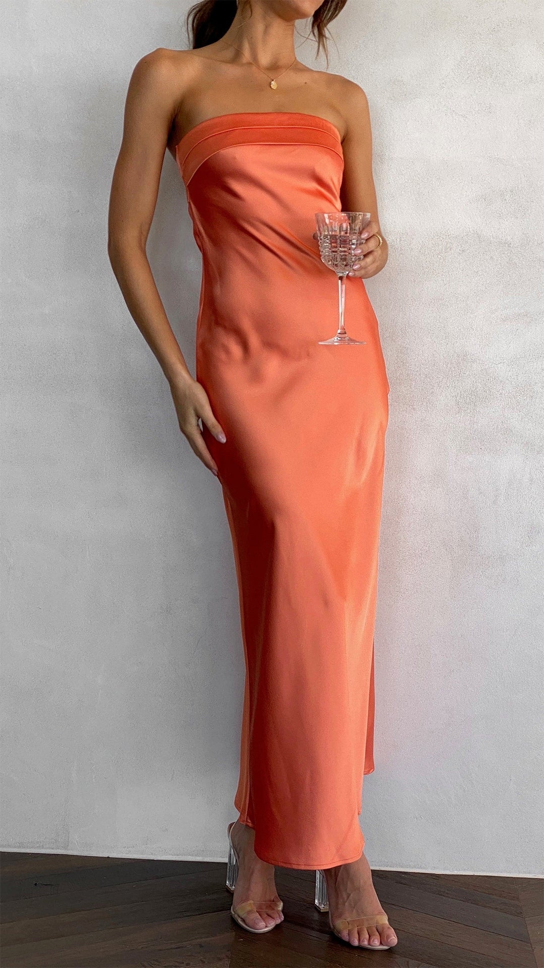 Levoire | Élégance Éclatante Robe Pour Occasions Spéciales Orange