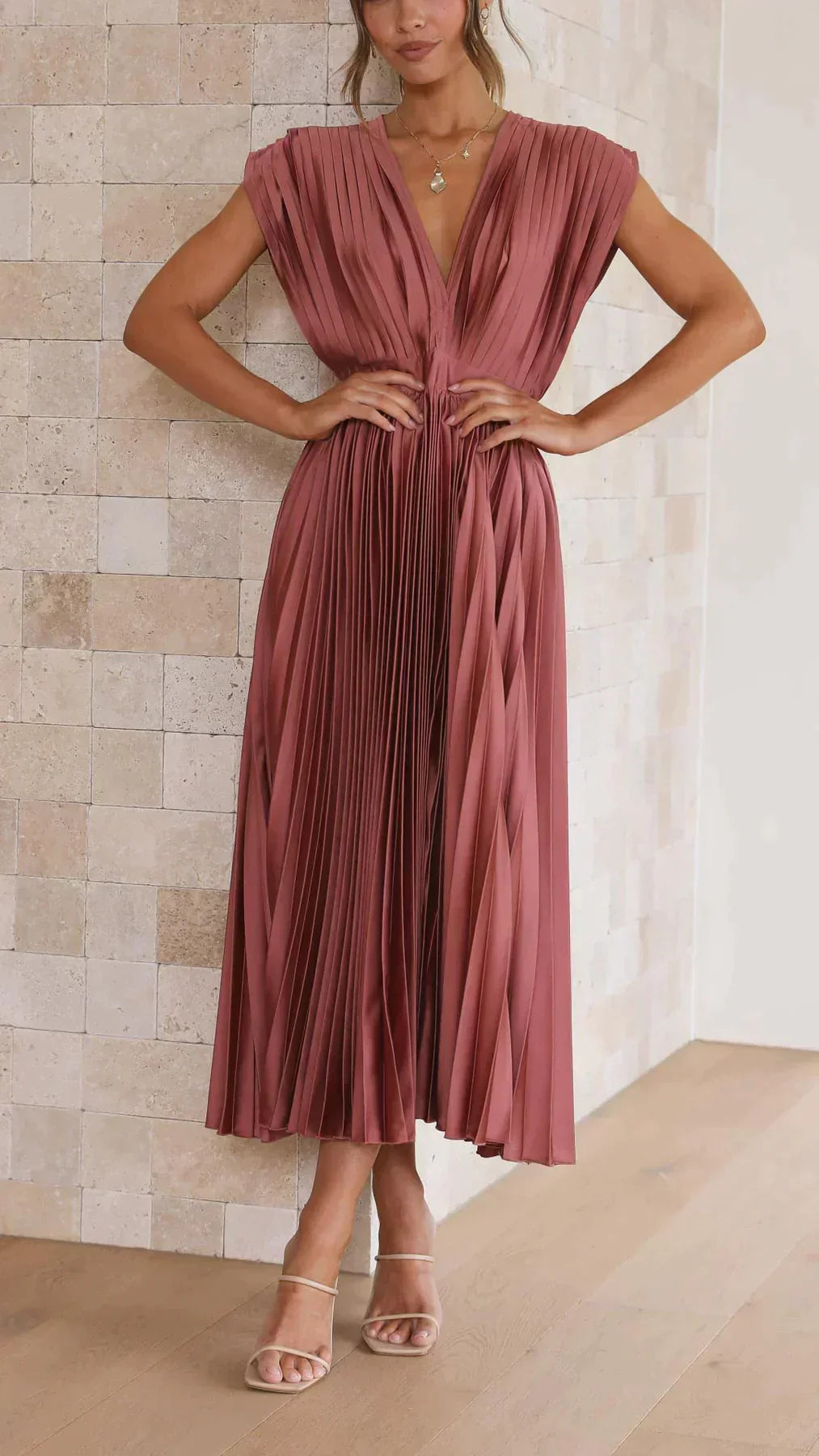Levoire | Élégant Sexy Robe Plissée Rosenrot