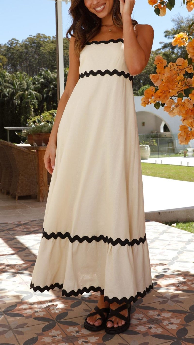 Levoire | Robe maxi décontractée à contraste