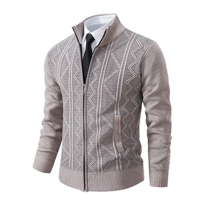 Levoire | Pulls Veste Homme Avec Zip Confortable Et Élégante Beige