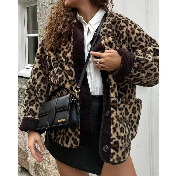 Levoire | Veste En Peluche Léopard Décontractée