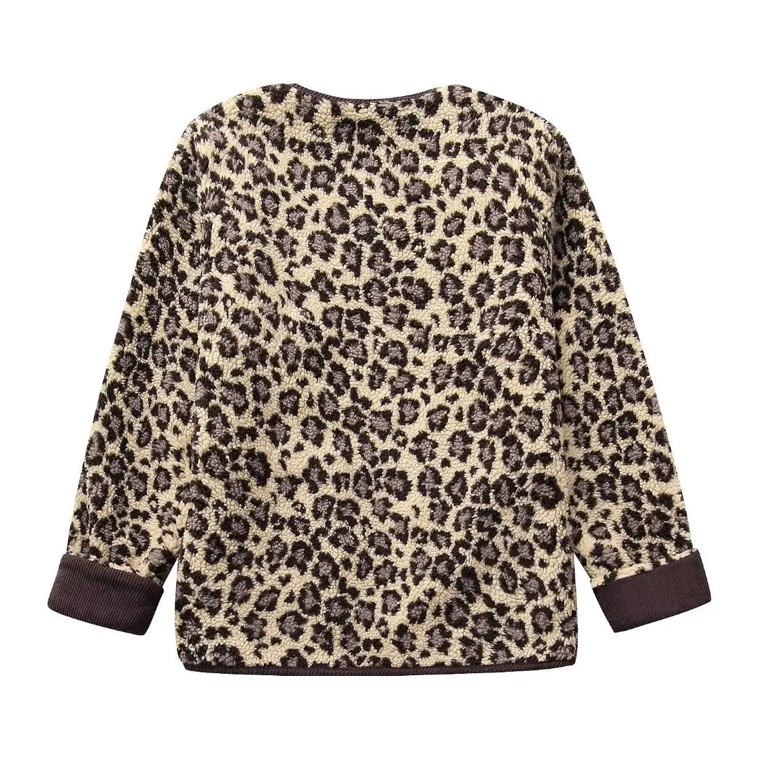 Levoire | Veste En Peluche Léopard Décontractée