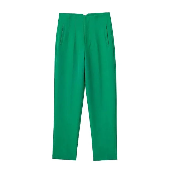 Levoire | Pantalons Plissés Élégants À Taille Haute Vert clair
