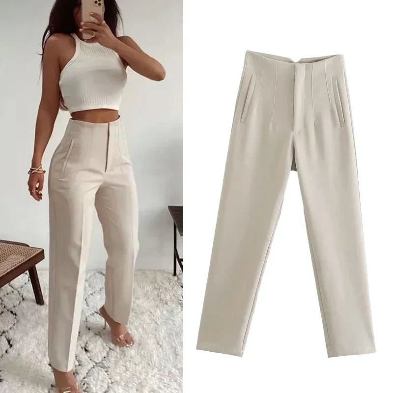 Levoire | Pantalons Plissés Élégants À Taille Haute