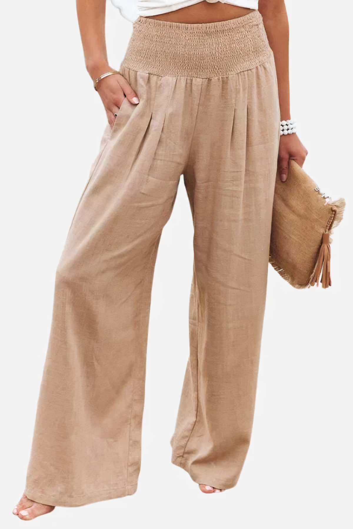 Levoire | Pantalon-Palazzo-En-Coton-Et-Lin Beige