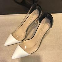 Levoire | chaussures à talons avec pointes aigües et panneau latéral transparent BLANC noir