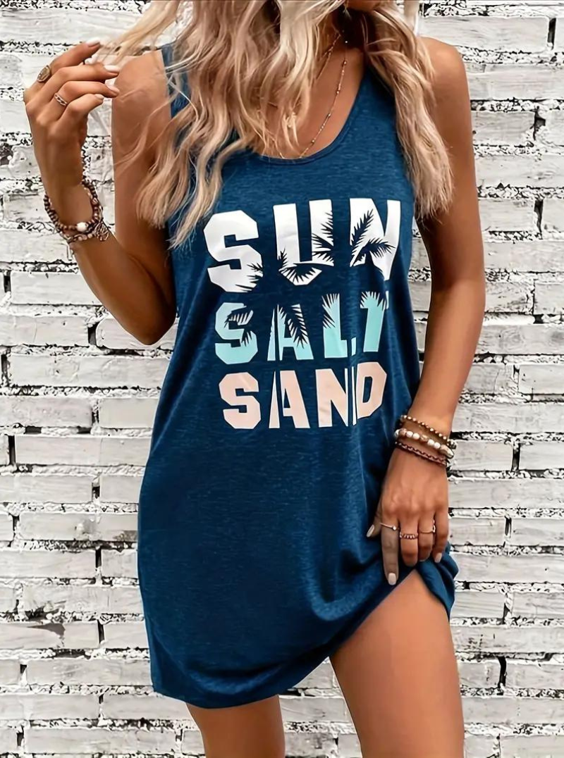 Levoire | Robe D'Été Décontractée Courte Bleu