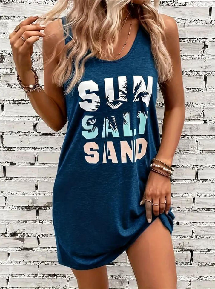 Levoire | Robe D'Été Décontractée Courte Bleu