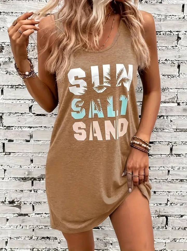 Levoire | Robe D'Été Décontractée Courte Khaki