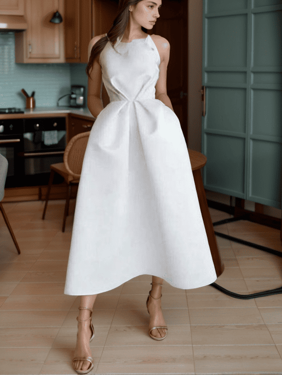 Levoire | Élégant Costume De Soirée En Satin Blanc