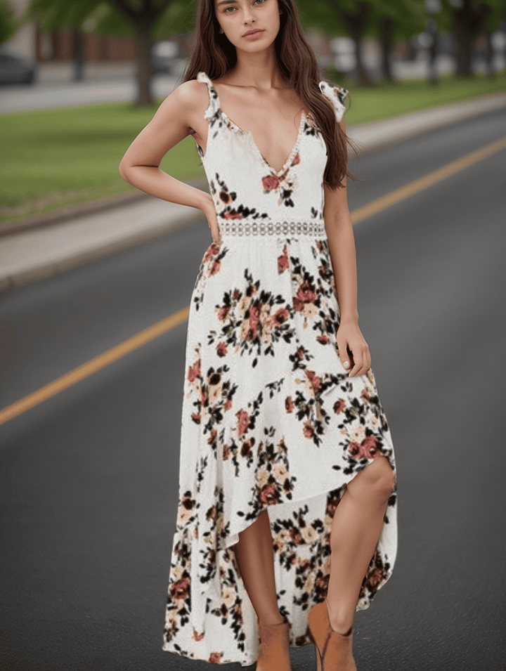 Levoire | Robe D'Été Femme Vaukko Sans Manches Pour La Plage Cocktails Blanc
